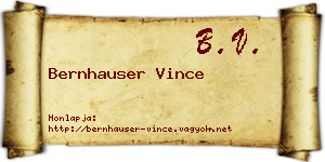 Bernhauser Vince névjegykártya